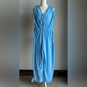 BECCA by Rebecca Virtue Blue Breezy Wrap Top One Piece Jumpsuit Cover-Up Size L